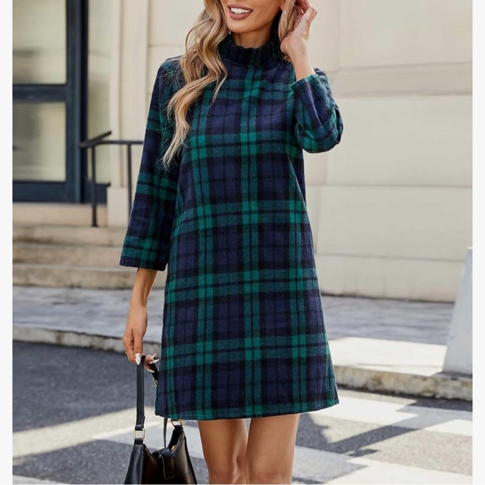 Amazon Blackwatch Plaid Dress